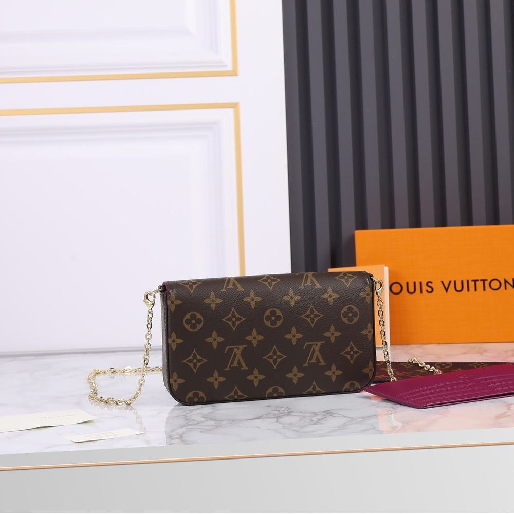 Louis Vuitton Pochette Felicie Monogram Fuchsia Lining - Picture 3 of 9